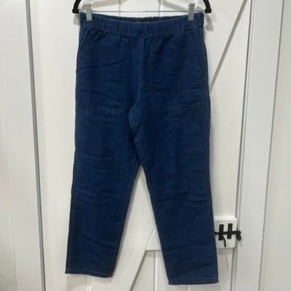 Banana Republic Pants - Banana Republic Womens Pants XS NWT $89.50 Dark Blue Linen Tapered Relaxed
